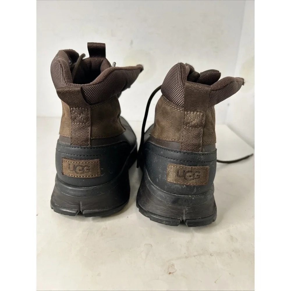 UGG Emmett‎ Duck Boots -Waterproof Snow Boots -Stout Brown Leather -US 9